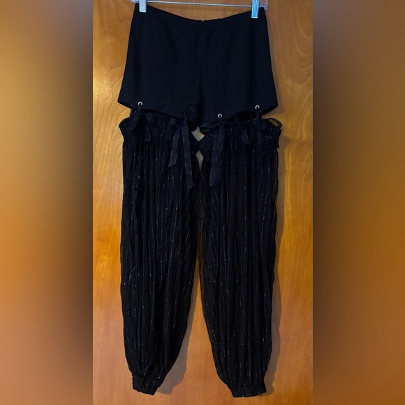 Geisha Moth Black Sheer Harem Pants - Picture 1 of 4